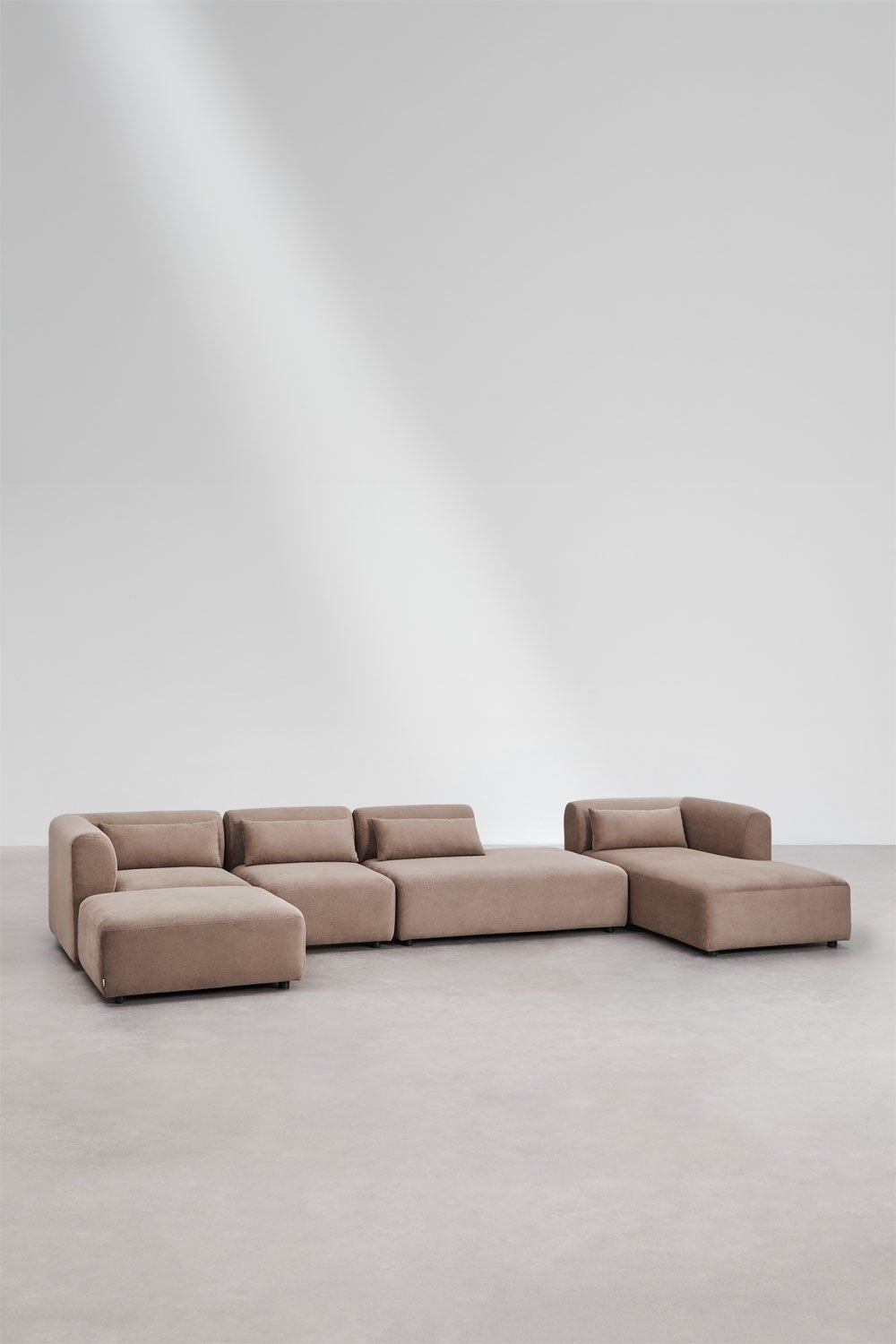 Sofá modular chaise longue derecho de 4 piezas con diván y puff Fogler , imagen de galería 1