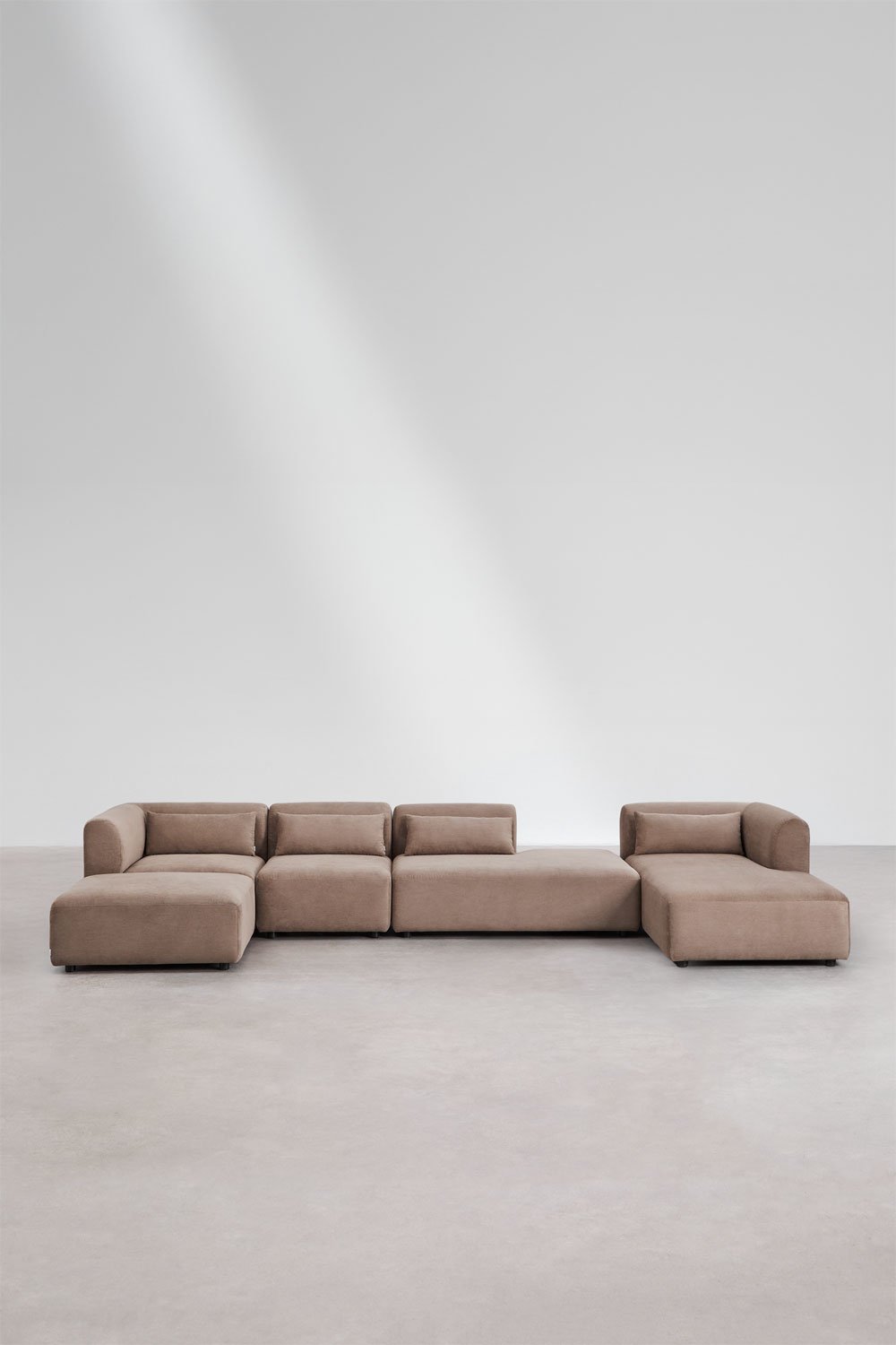 Sofá modular chaise longue derecho de 4 piezas con diván y puff Fogler , imagen de galería 3