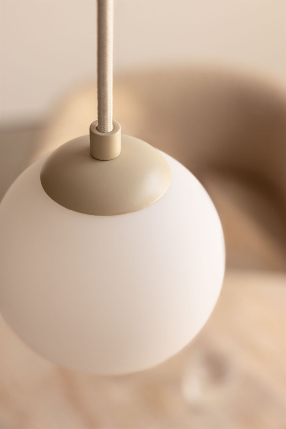 Lámpara de techo colgante Ø12 cm en hierro con bola de cristal Uvol  , imagen de galer&iacute;a 2