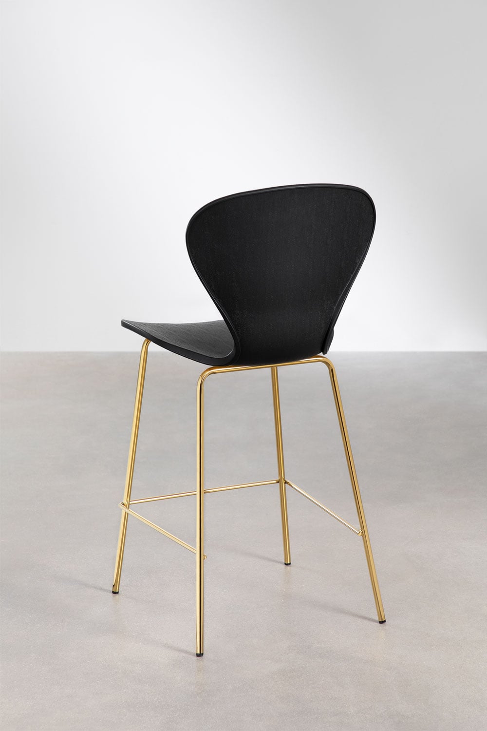 Pack de 2 taburetes altos 65 cm negro y patas en hierro dorado Uit, imagen de galer&iacute;a 3