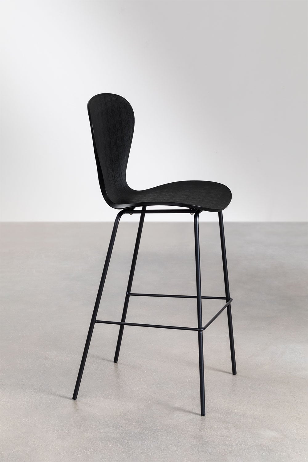 Pack de 2 taburetes altos 75 cm negro y patas en hierro negro Uit, imagen de galer&iacute;a 2