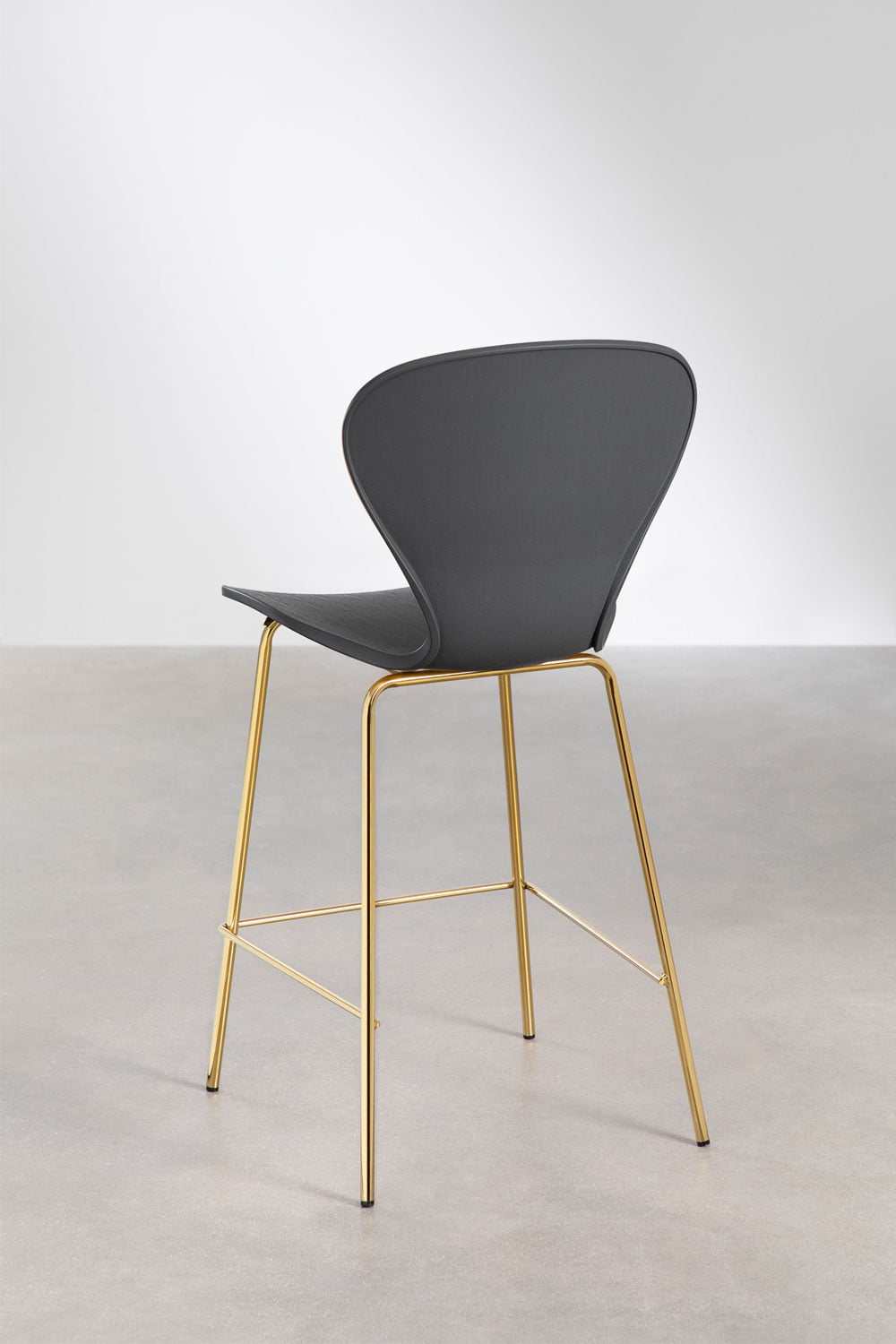 Pack de 2 taburetes altos 65 cm gris oscuro y patas en hierro dorado Uit, imagen de galer&iacute;a 3