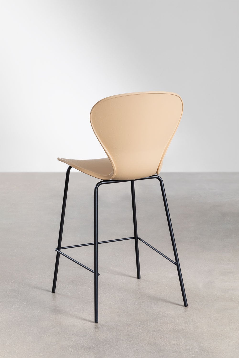 Pack de 2 taburetes altos 65 cm marrón trigo y patas en hierro negro Uit, imagen de galer&iacute;a 3