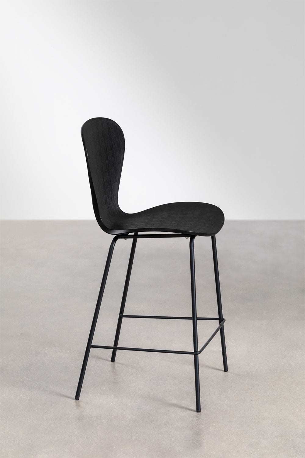 Pack de 4 taburetes altos 65 cm negro y patas en hierro negro Uit, imagen de galer&iacute;a 2