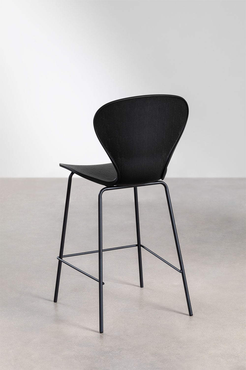 Pack de 4 taburetes altos 65 cm negro y patas en hierro negro Uit, imagen de galer&iacute;a 3