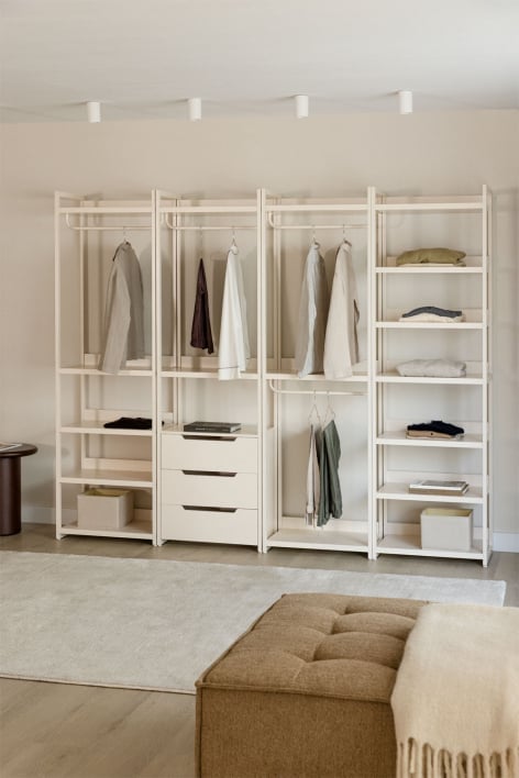 Armario modular abierto de 4 piezas con estantería en hierro Velunis