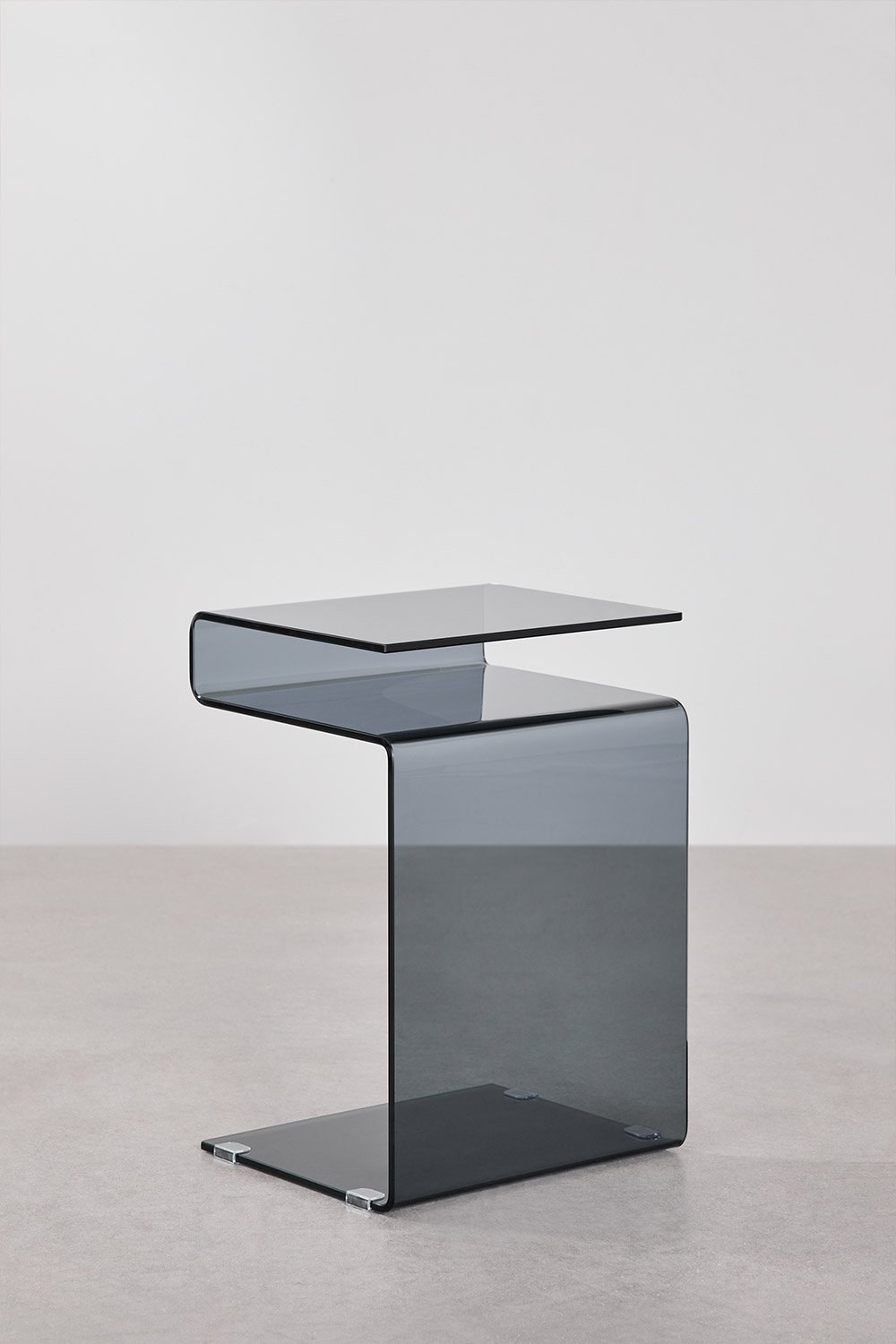 Mesita de noche rectangular 40x35 cm en cristal templado Diora, imagen de galería 1