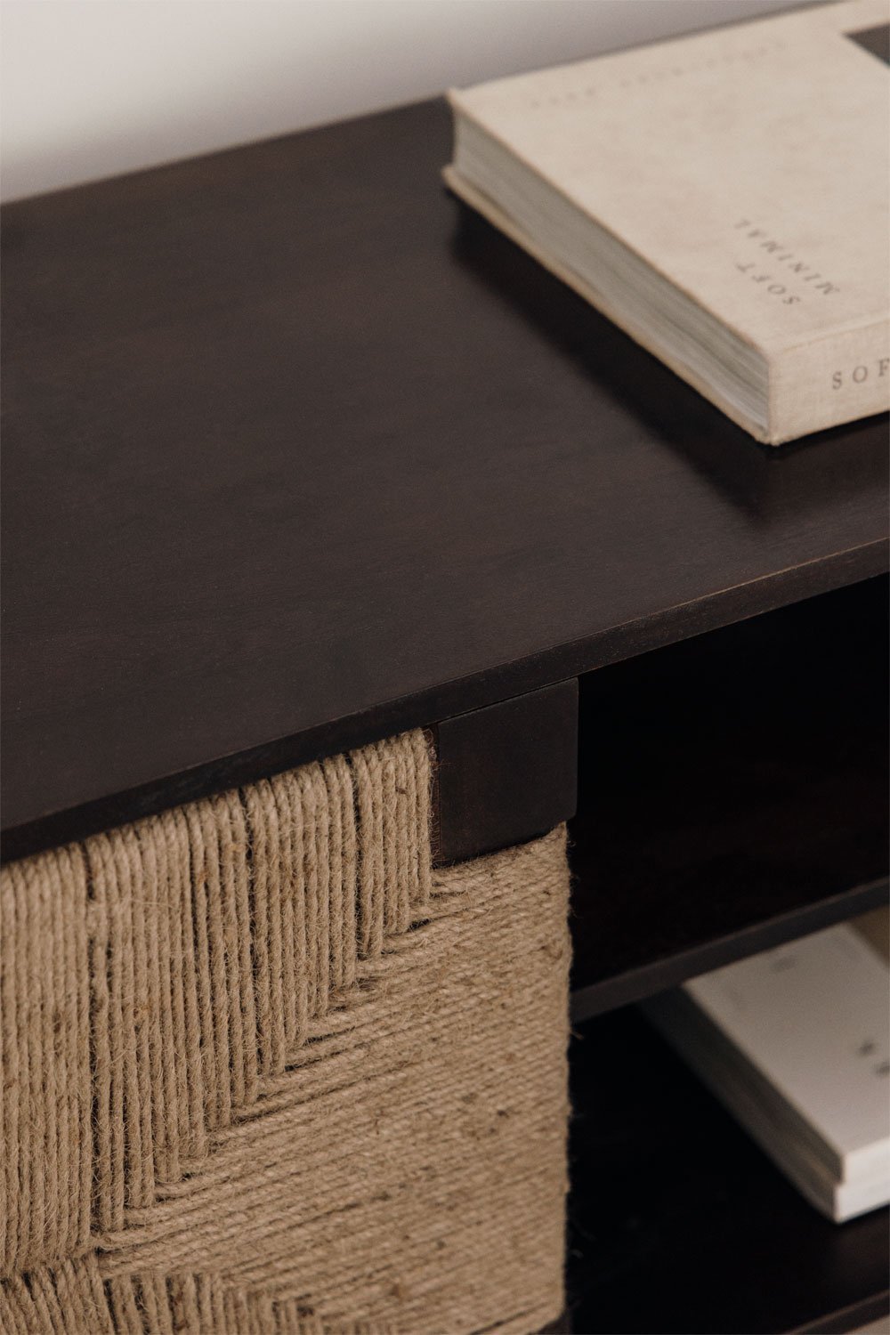 Mueble TV 200x40 cm en madera de mango y yute Evans              , imagen de galería 3