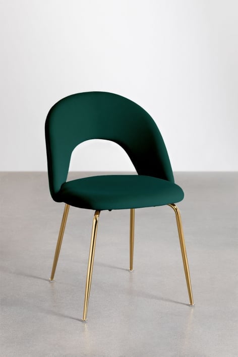 Silla de comedor tapizada Glorys - Terciopelo Verde Jungla