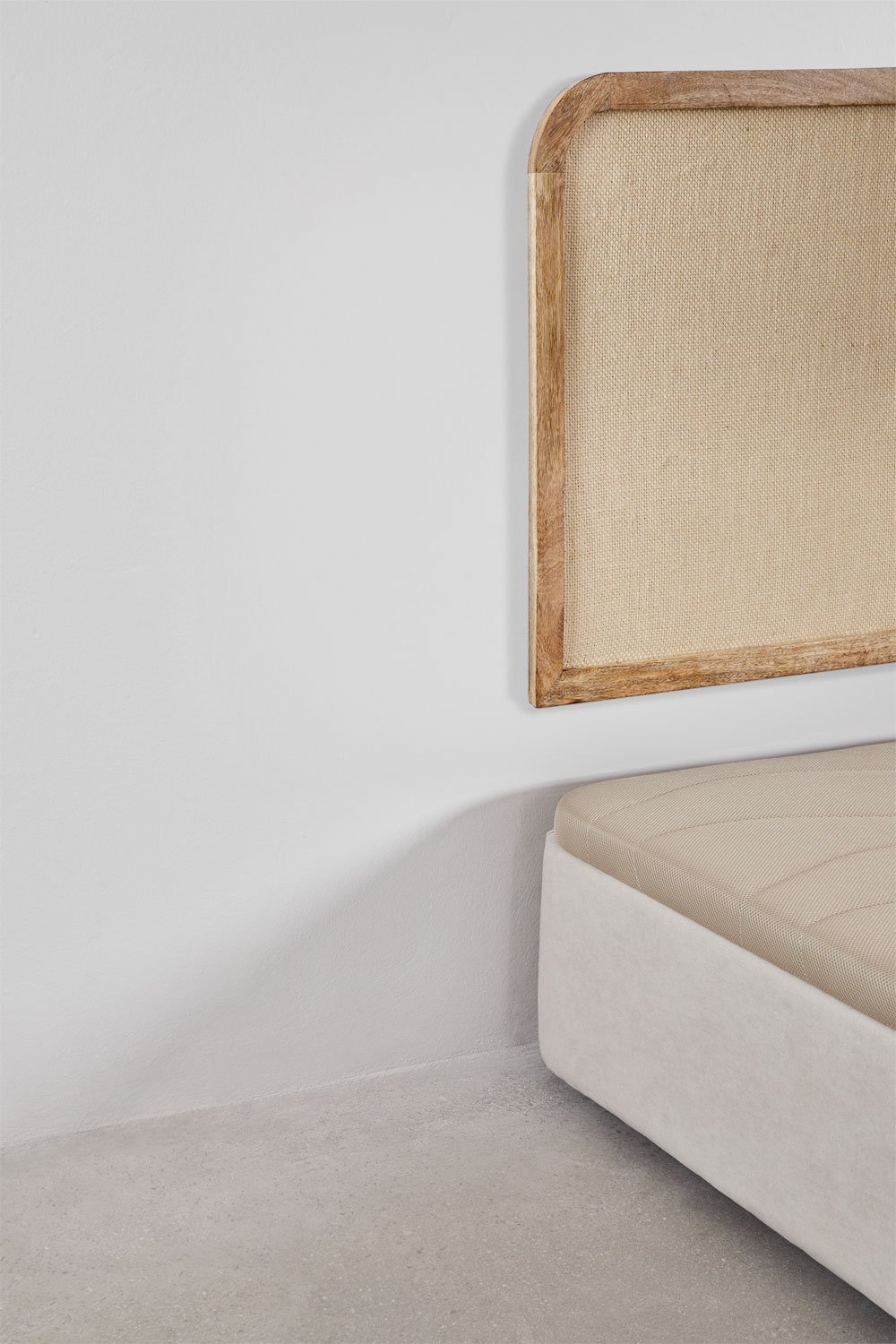 Cabecero en madera de mango, MDF y yute Abrams, imagen de galería 10