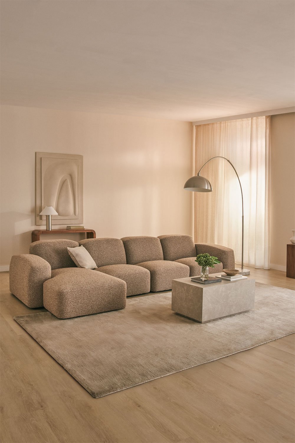 Sofá modular chaise longue izquierdo de 4 piezas Bastian, imagen de galería 12