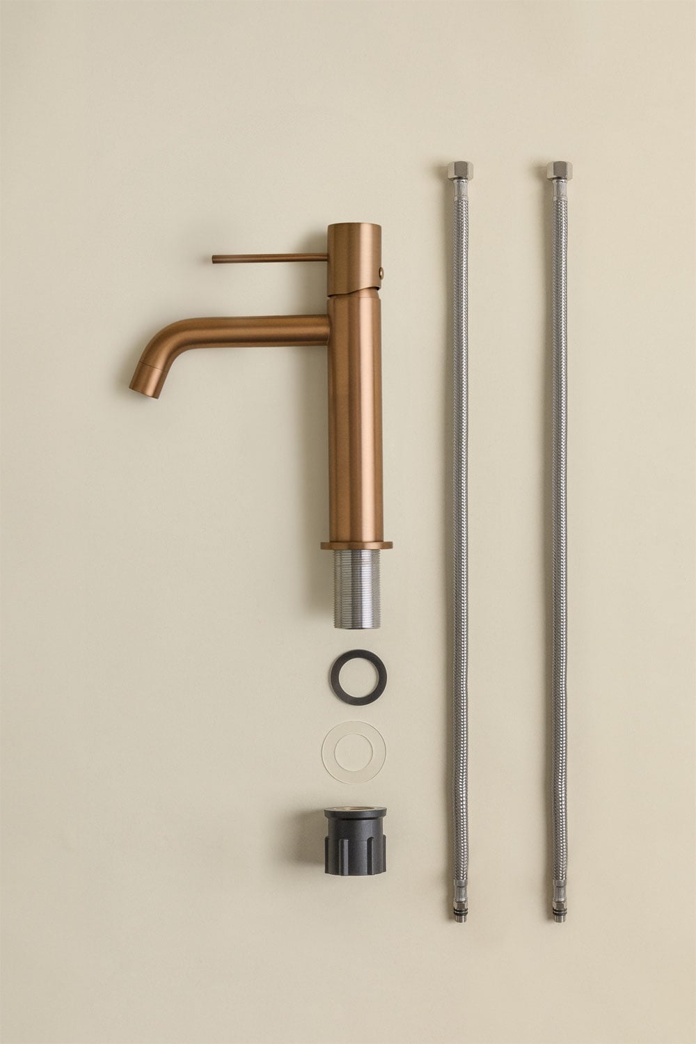 Conjunto de mueble de baño suspendido en madera de teca con lavabo integrado en cemento Napier , imagen de galer&iacute;a 6