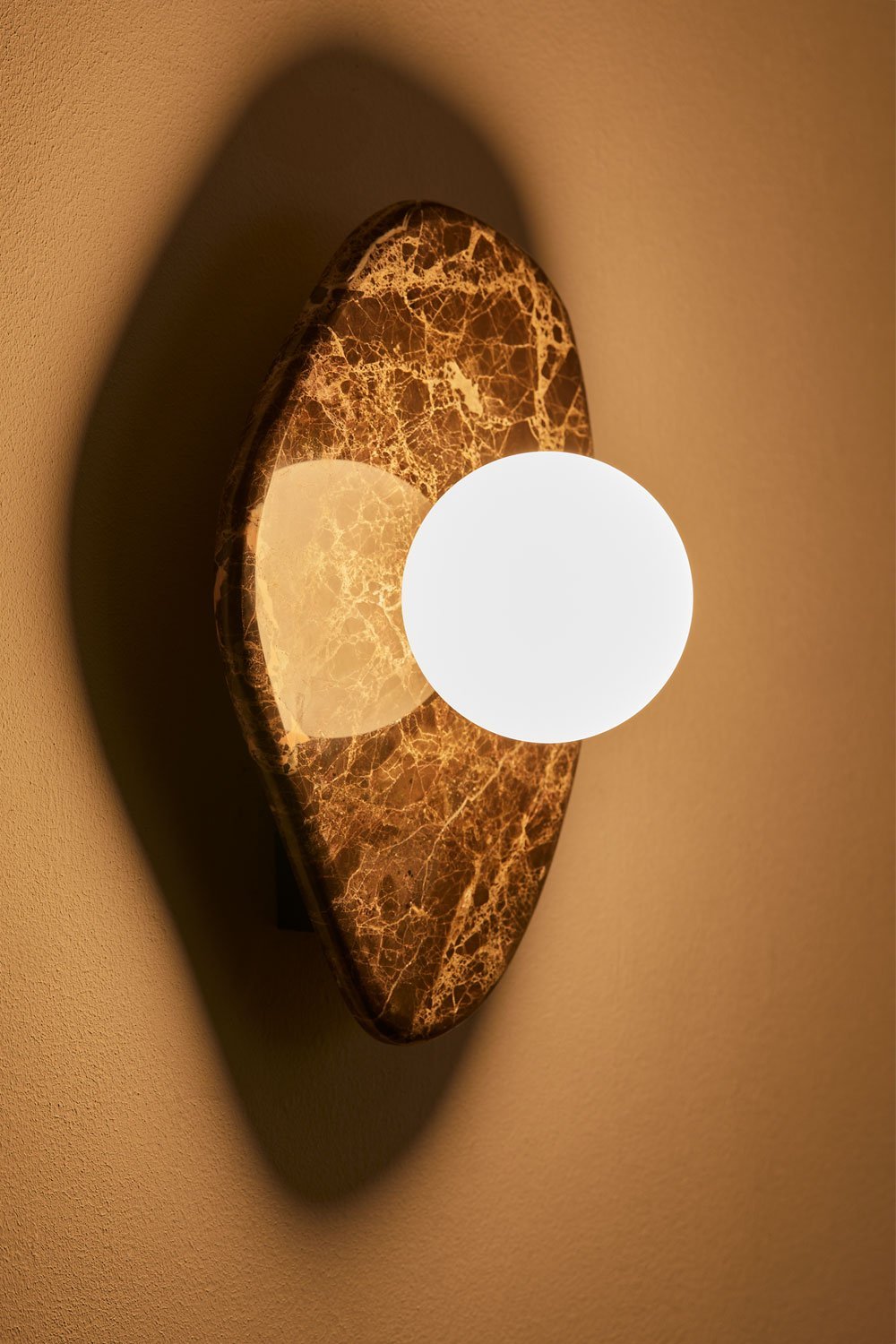 Aplique de pared en mármol con bola de cristal Conklin , imagen de galería 4