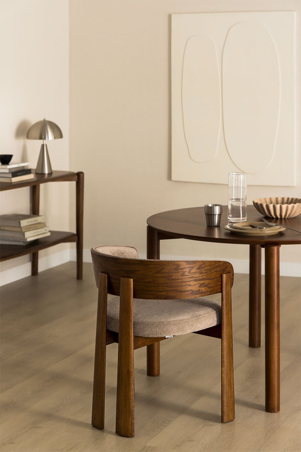 Pack de 2 sillas de comedor en madera de roble y tapizadas Olea, imagen de galería 1