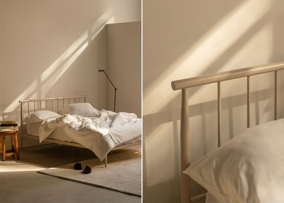 Cama en hierro Amaia - Beige Tapioca