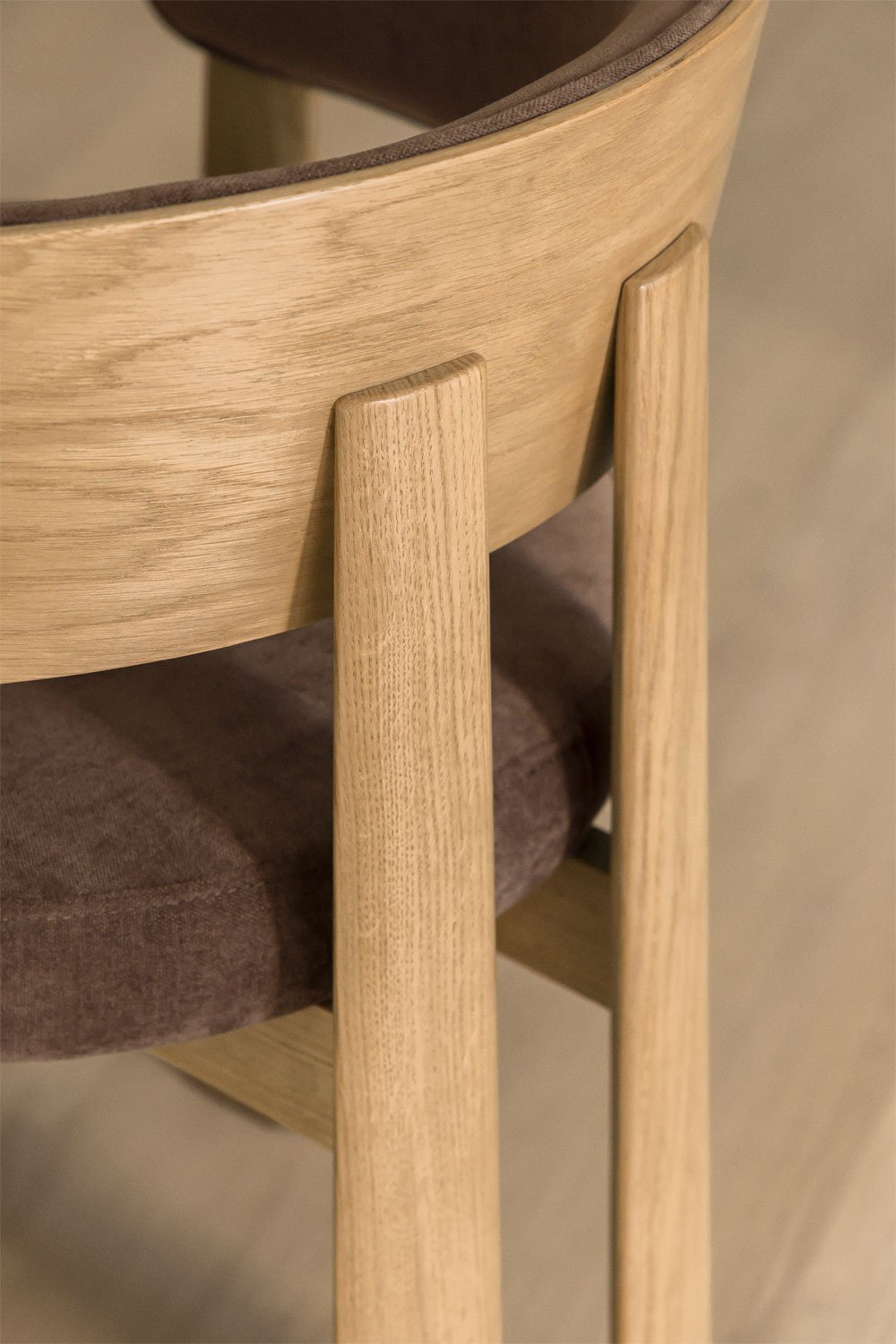 Pack de 4 sillas de comedor en madera de roble y tapizadas Olea, imagen de galería 2