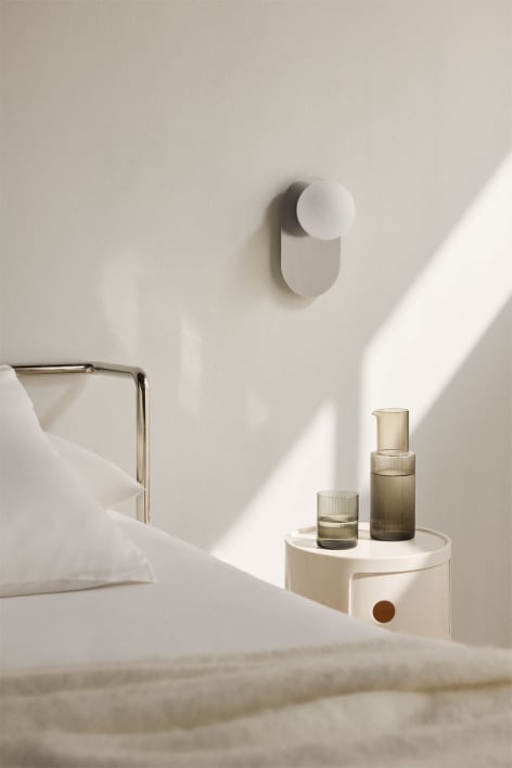 Aplique de pared en acero inoxidable y cristal Nacariel