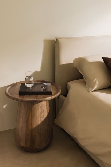 Mesita de noche redonda Ø50 cm en madera de mango Naiara