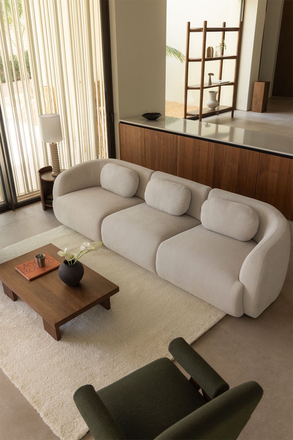 Sofá modular de 3 piezas en chenilla Coquette, imagen de galería 1