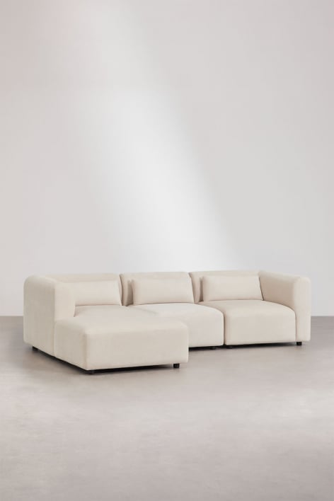 Sofá modular chaise longue izquierdo de 3 Piezas Fogler - Pana Beige Lino