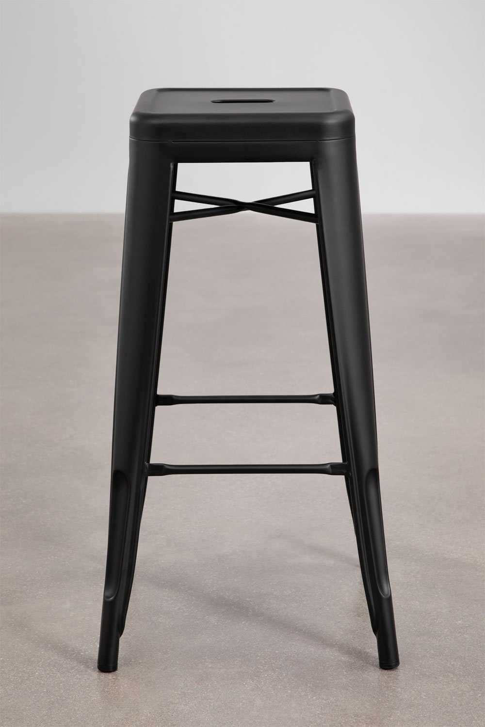 Taburete alto 75 cm en acero negro mate Lix, imagen de galería 2