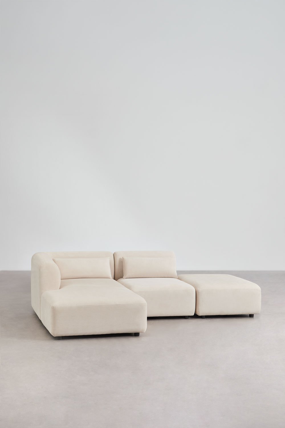 Sofá modular chaise longue izquierdo de 2 piezas con puff Fogler, imagen de galería 1