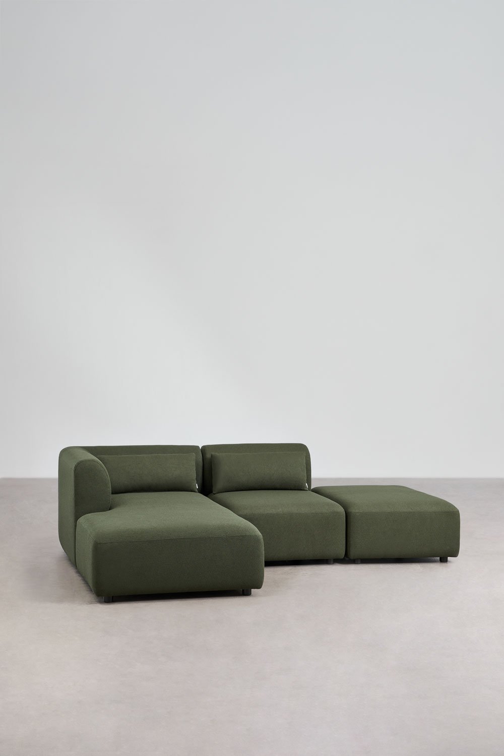 Sofá modular chaise longue izquierdo de 2 piezas con puff Fogler, imagen de galería 1