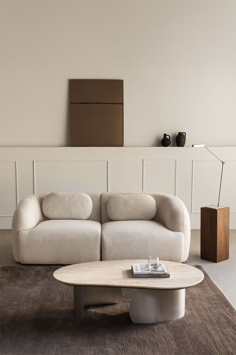 Sofá modular de 2 piezas en chenilla Coquette, imagen de galería 1