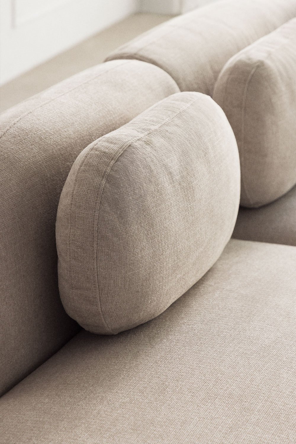 Sofá modular chaise longue izquierdo de 3 piezas con diván derecho en chenilla Coquette, imagen de galería 2