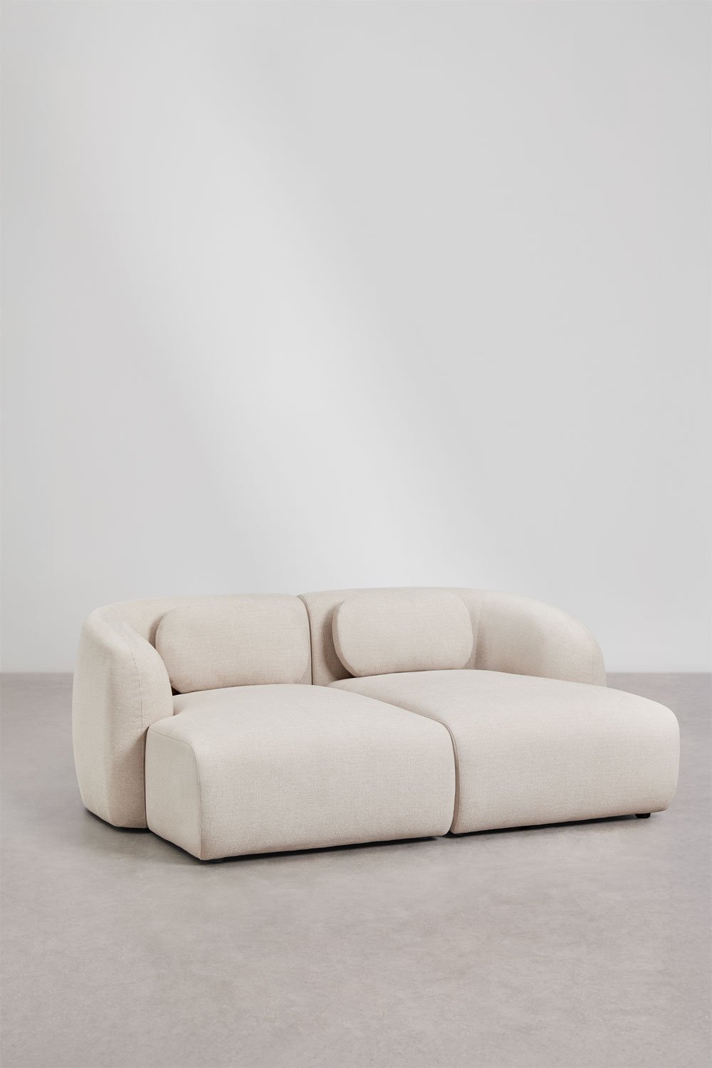 Sofá modular chaise longue de 2 piezas en chenilla Coquette, imagen de galería 3