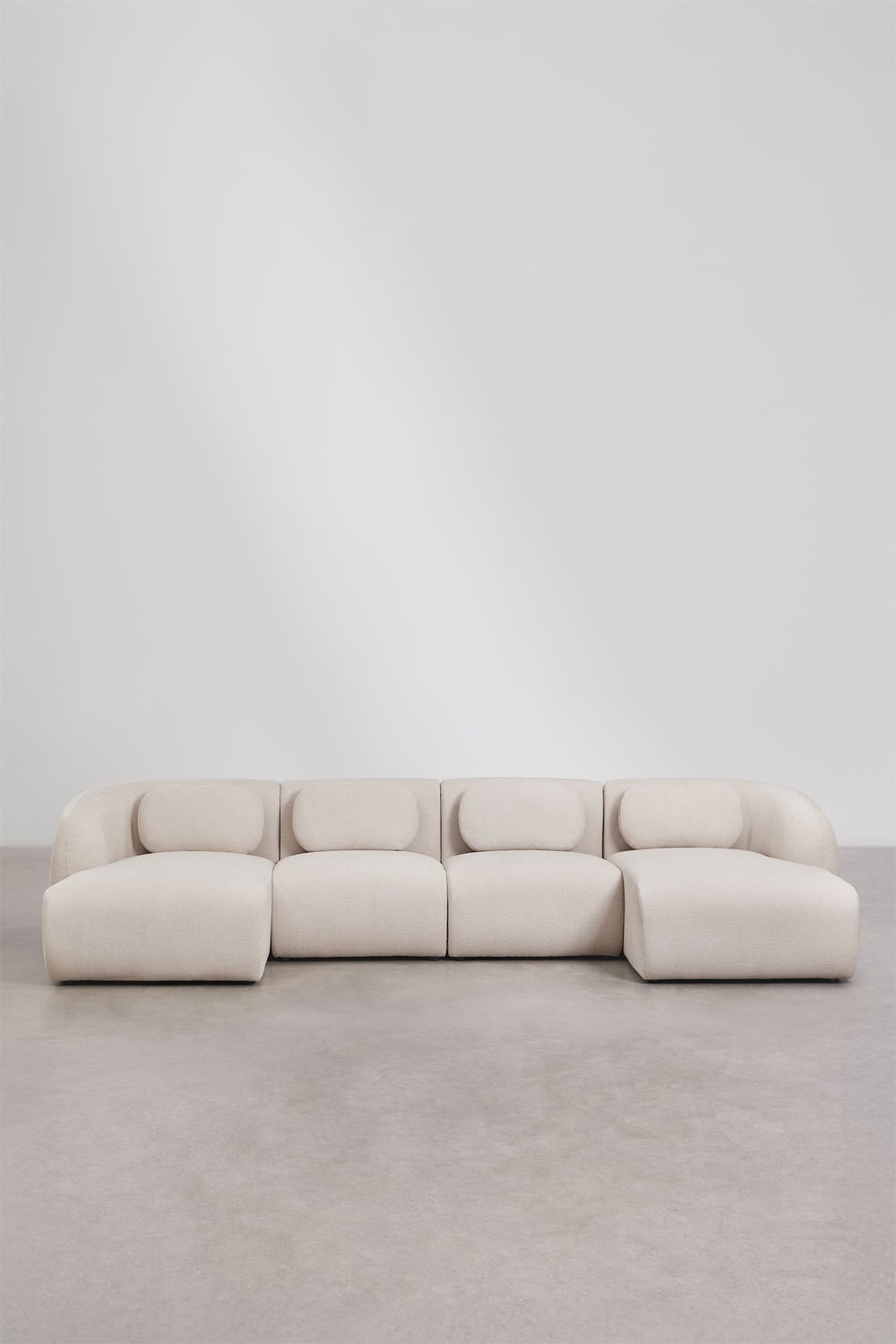 Sofá modular con doble chaise longue de 4 piezas en chenilla Coquette , imagen de galería 5