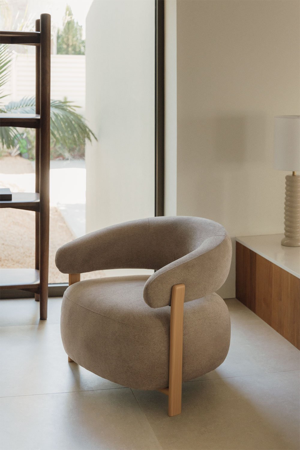 Pack de 2 sillones en tela chenilla y hierro Jolie, imagen de galería 1