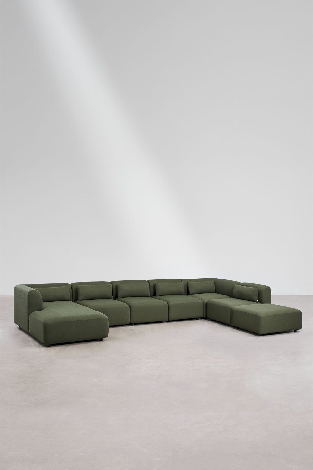 Sofá modular chaise longue izquierdo de 6 piezas con puff Fogler, imagen de galería 1