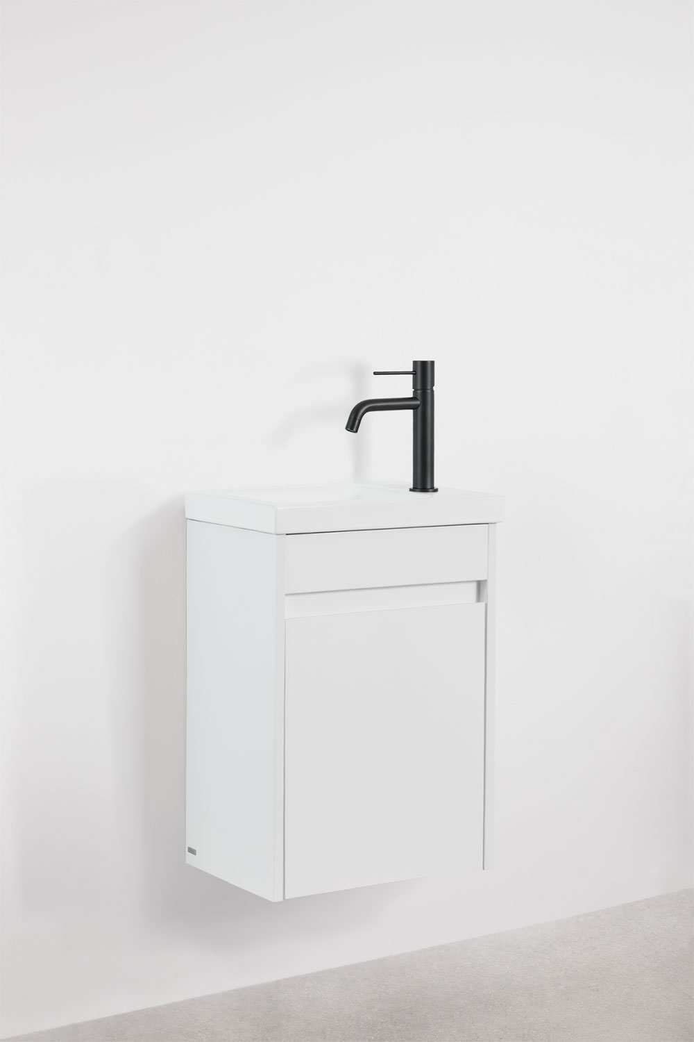 Conjunto de mueble de baño suspendido en madera con lavabo integrado Narek , imagen de galería 3