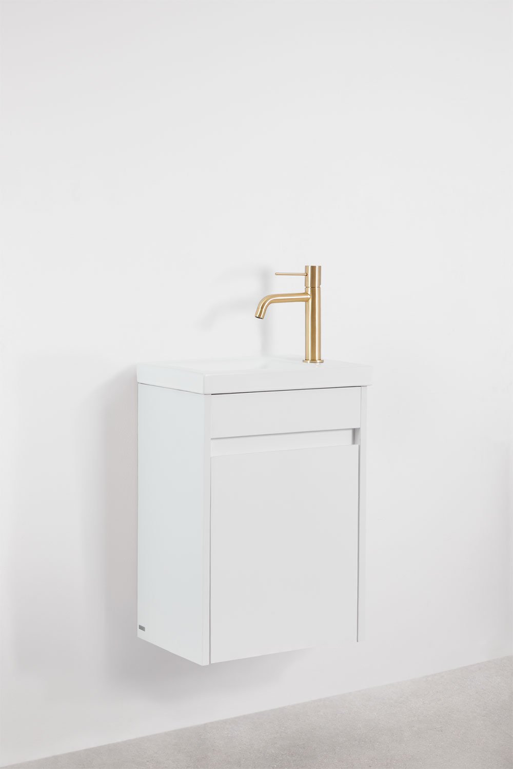 Conjunto de mueble de baño suspendido en madera con lavabo integrado Narek , imagen de galería 3