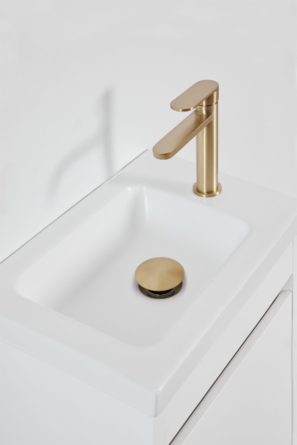 Conjunto de mueble de baño suspendido en madera con lavabo integrado Narek , imagen de galer&iacute;a 4