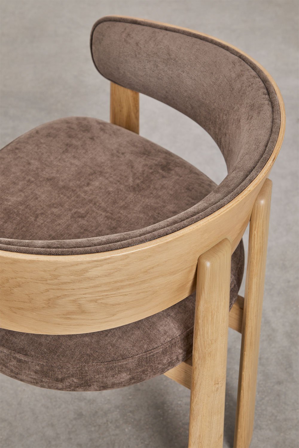 Pack de 4 sillas de comedor en madera de roble y tapizadas Olea, imagen de galería 8