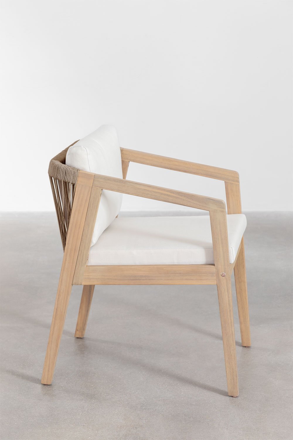 Silla de comedor en madera de acacia y cuerda trenzada Kaela, imagen de galería 4