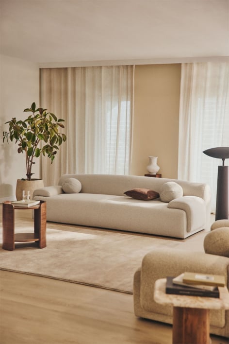 Sofá de 3 plazas tapizado Shirina - Chenilla Beige Tapioca