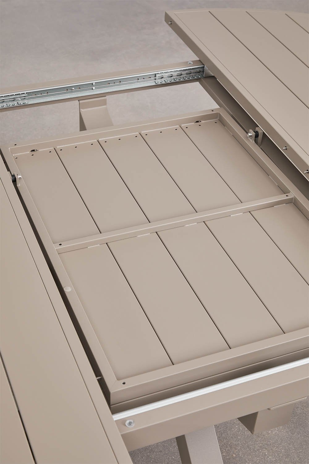 Mesa de jardín 145-200x145 cm extensible en aluminio Barces, imagen de galer&iacute;a 5