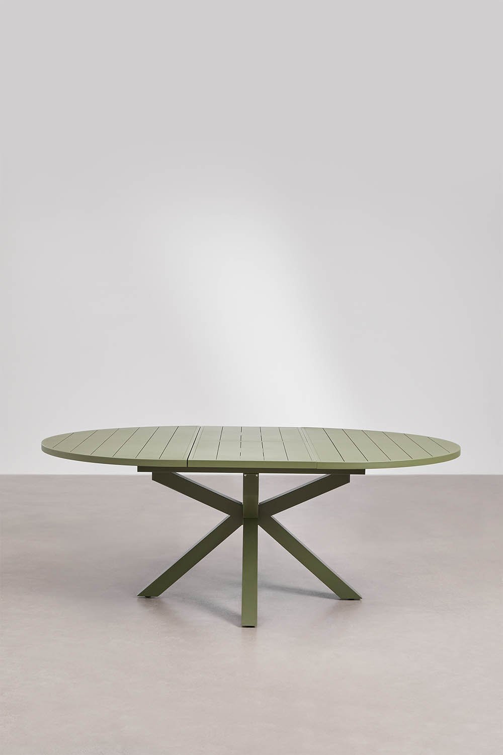 Mesa de comedor 145-200x145 cm extensible en aluminio Barces, imagen de galer&iacute;a 3