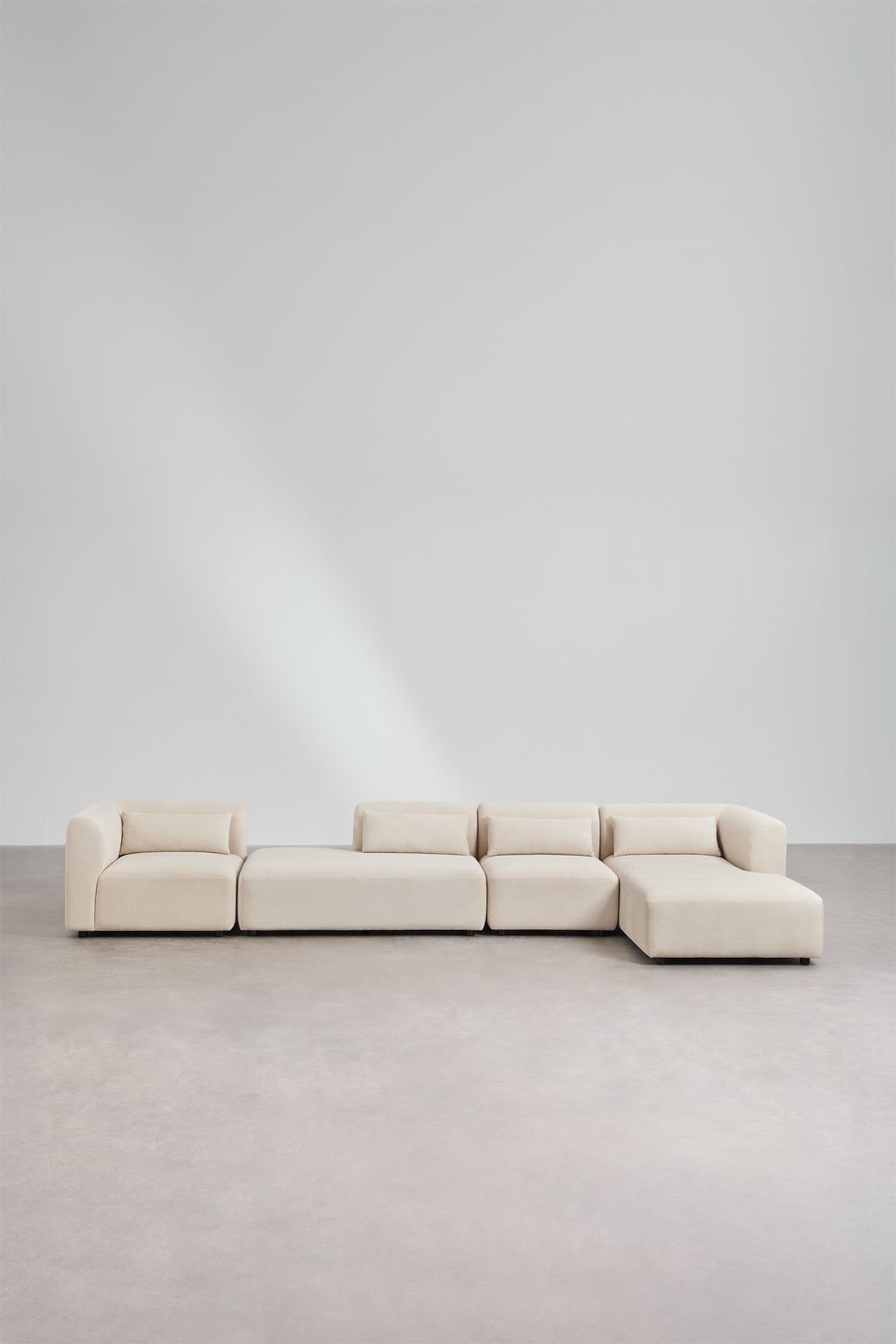 Sofá modular chaise longue derecho de 4 piezas con diván Fogler, imagen de galería 3