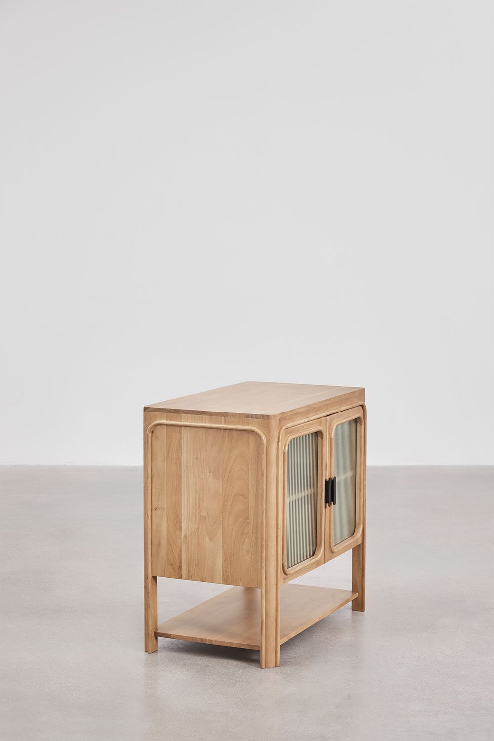 Conjunto de mueble de baño en madera de acacia y cristal Massilia, imagen de galería 6