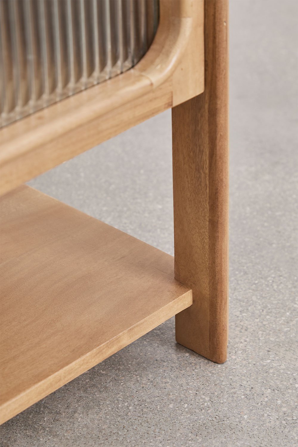 Conjunto de mueble de baño en madera de acacia y cristal Massilia, imagen de galería 9