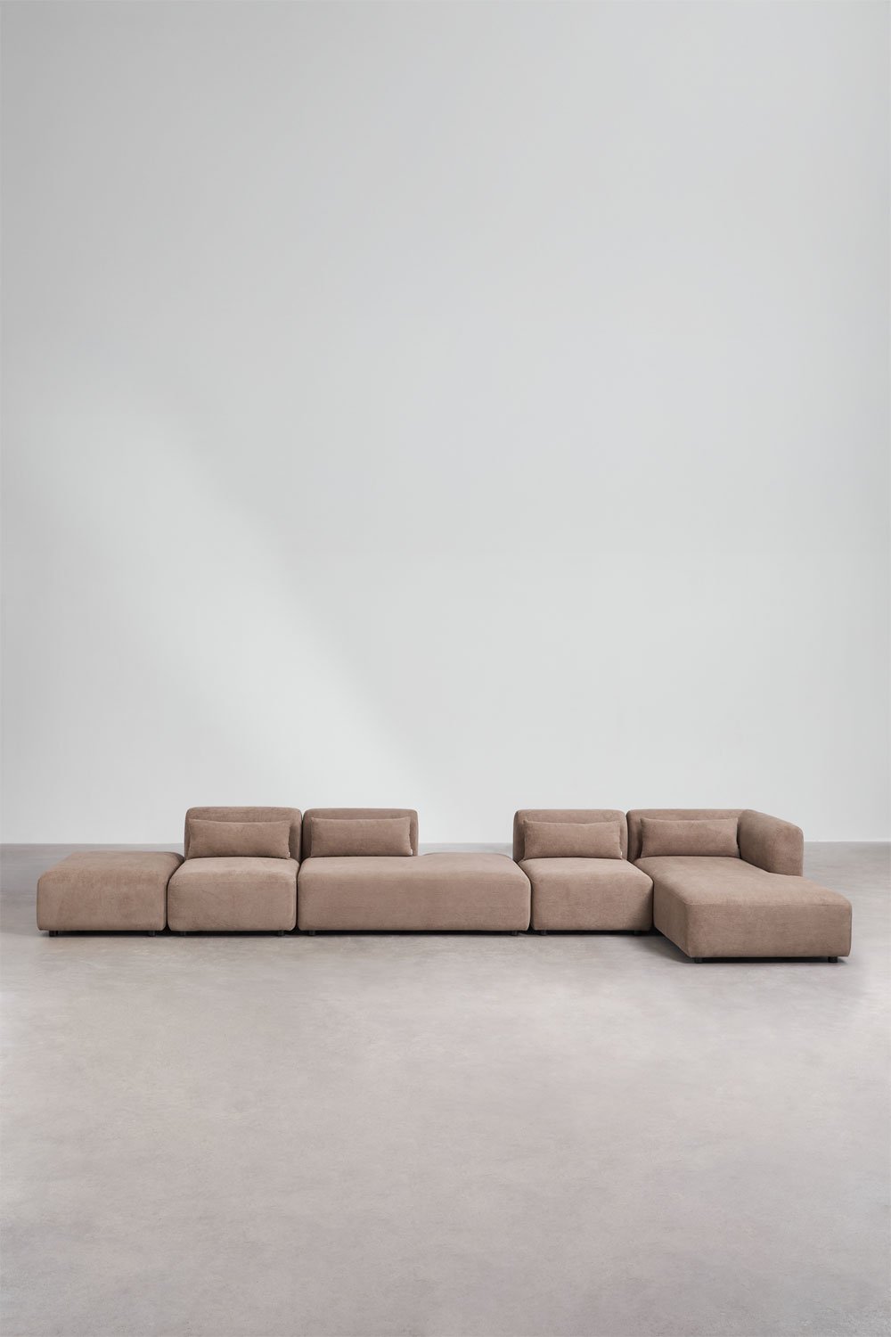 Sofá modular chaise longue esquinero derecho de 4 piezas con diván y puff Fogler, imagen de galería 3
