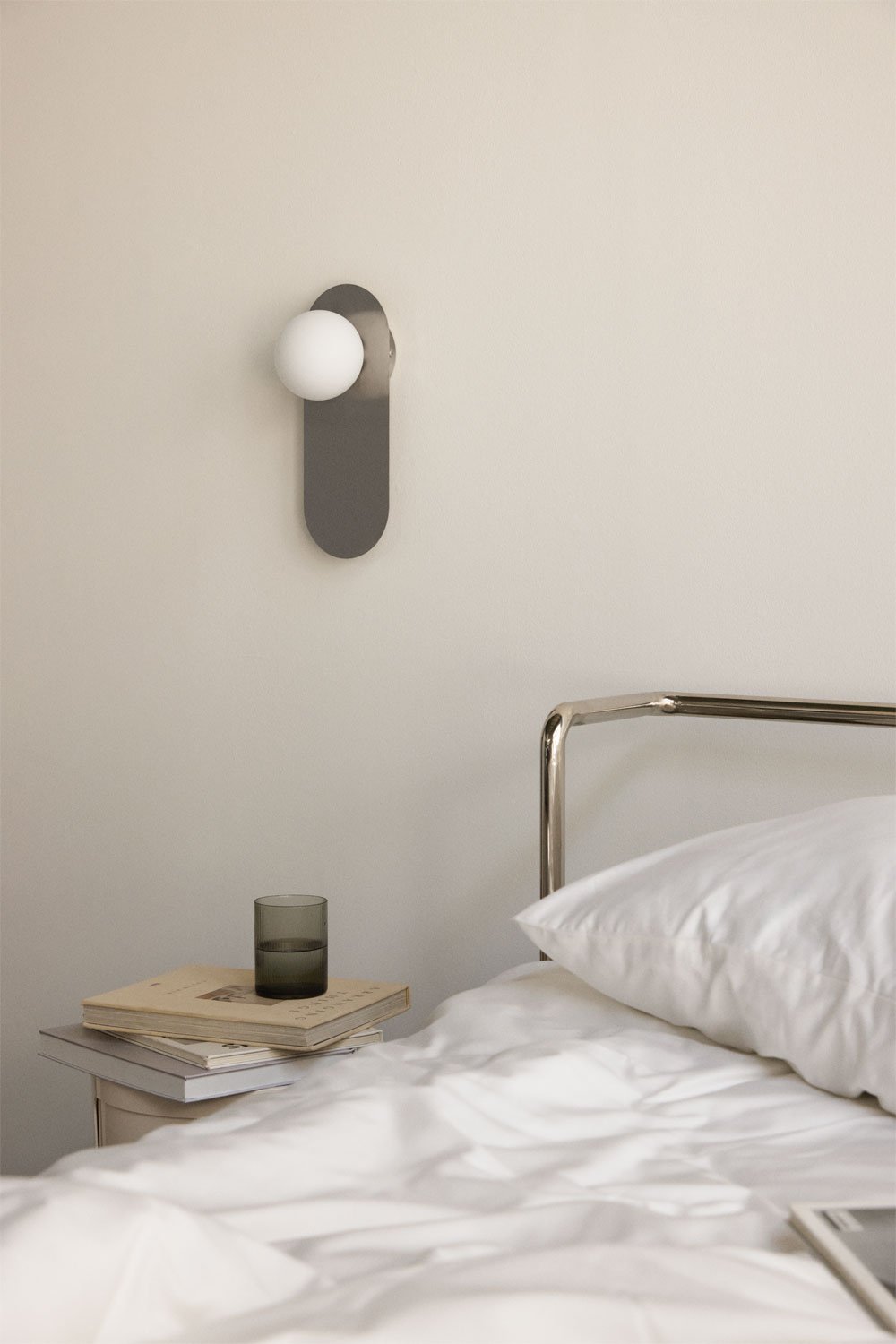 Aplique de pared en acero inoxidable y cristal Nacariel, imagen de galer&iacute;a 5