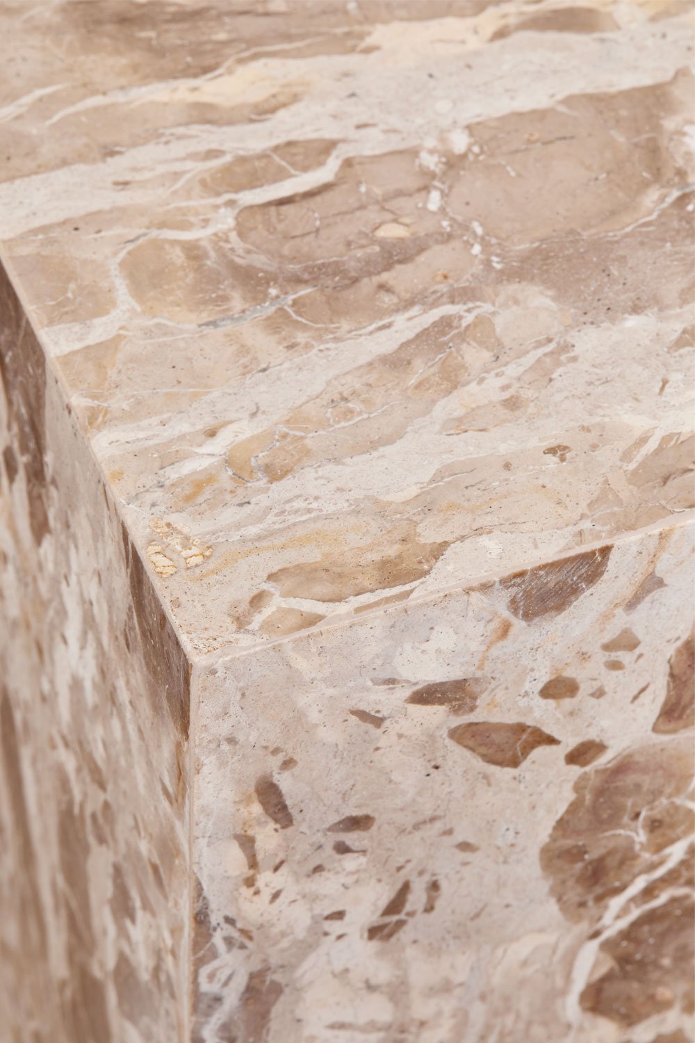 Mesa auxiliar cuadrada 35x35 cm en MDF y piedra natural Aluret, imagen de galería 5