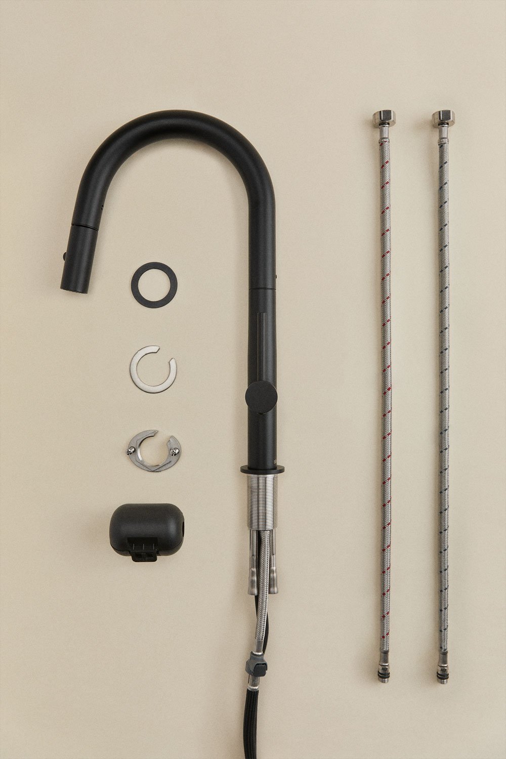 Grifo de cocina con caño alto extraíble en acero inoxidable Eryne, imagen de galer&iacute;a 9