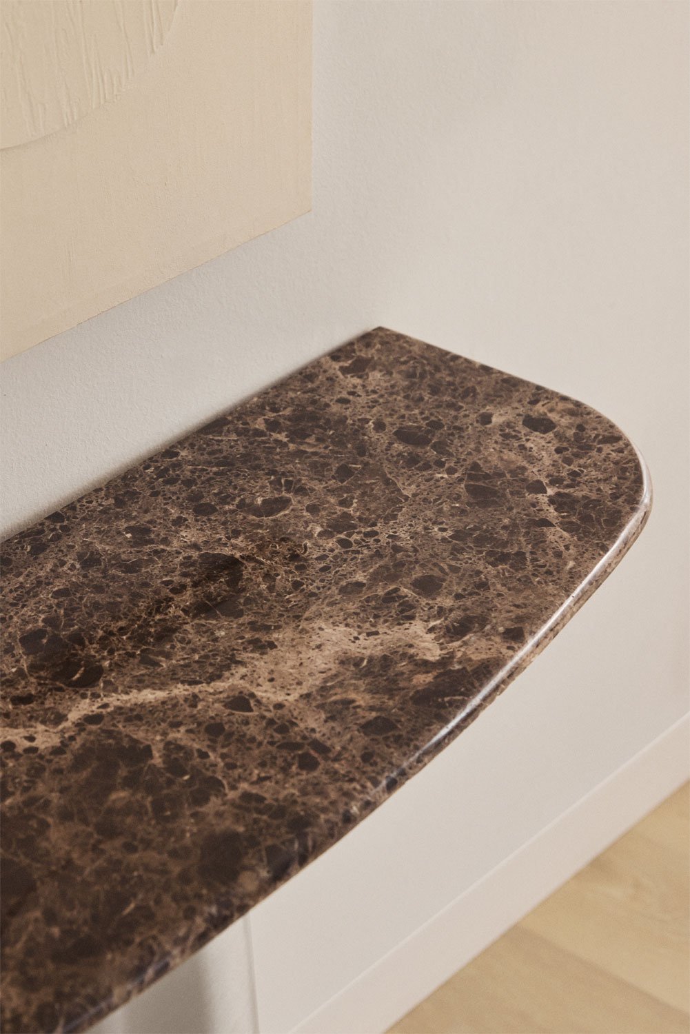 Consola recibidor 120x40 cm en piedra natural y acero inoxidable Moreila, imagen de galería 3