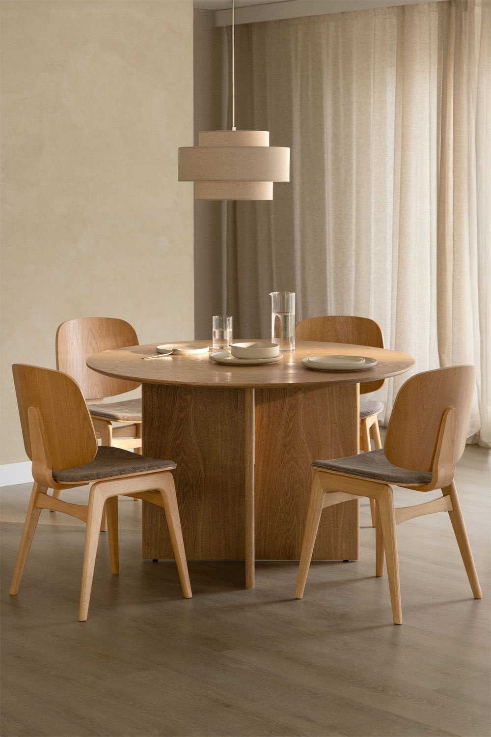 Mesa de comedor redonda en MDF (Ø120 cm) Saonara, imagen de galer&iacute;a 1